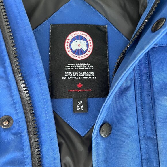 Canada Goose Parka Winter Jacket Blue SP 7/8 Kids - Picture 6 of 7